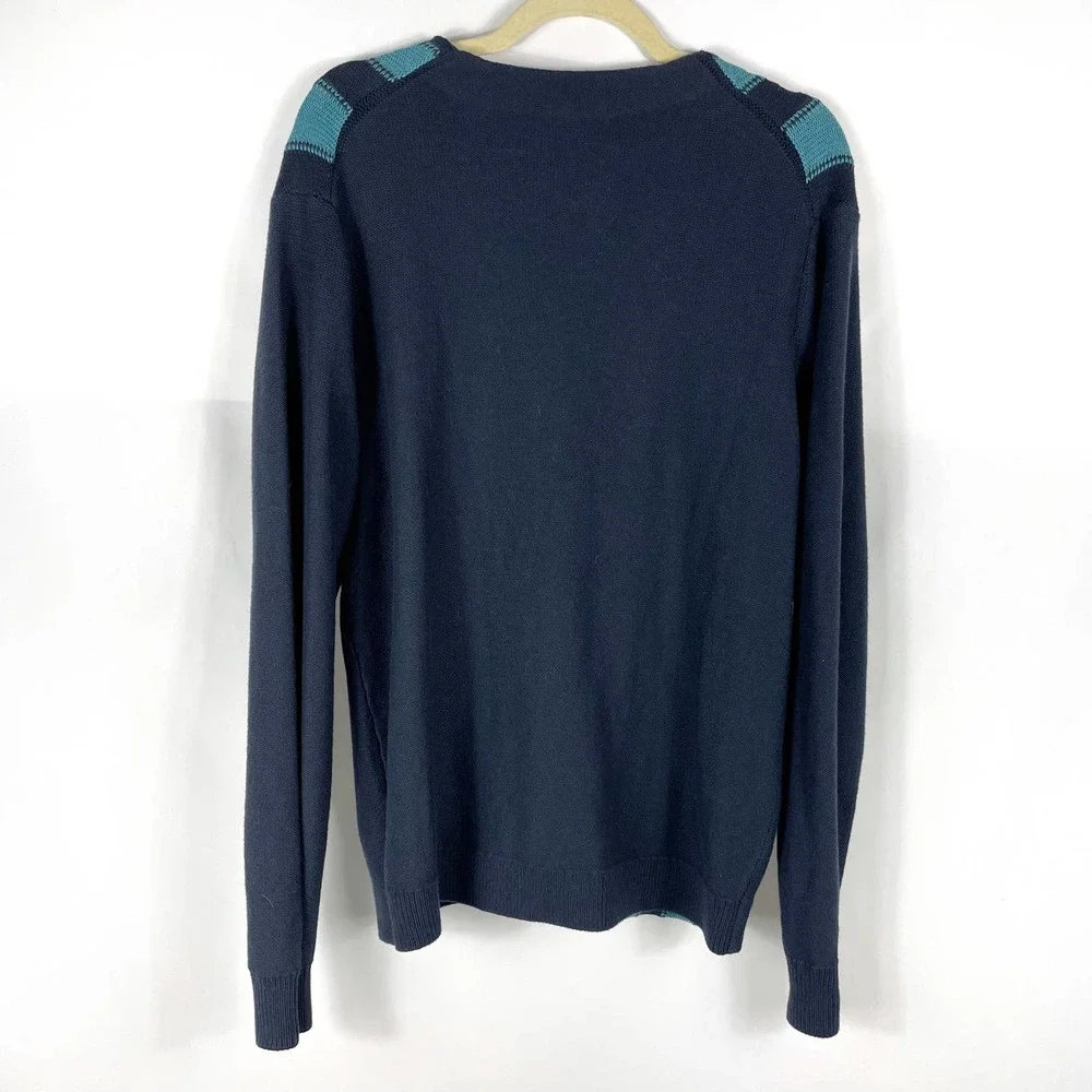 SOLD-NEW Todd Snyder Navy Blue Cardigan Sweater Vertical Stripe Button Front - Picture 8 of 8